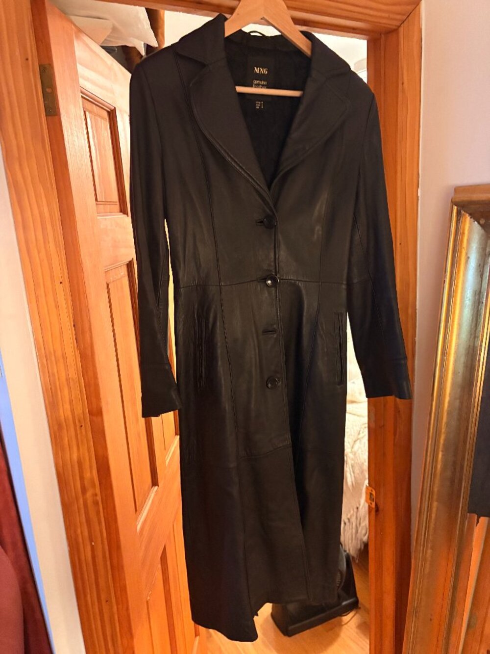 Mango Genuine Leather Jacket Sz 6 / M